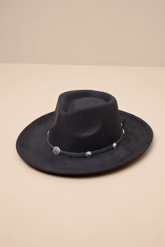 Rexana Black Braided Concho Western Hat